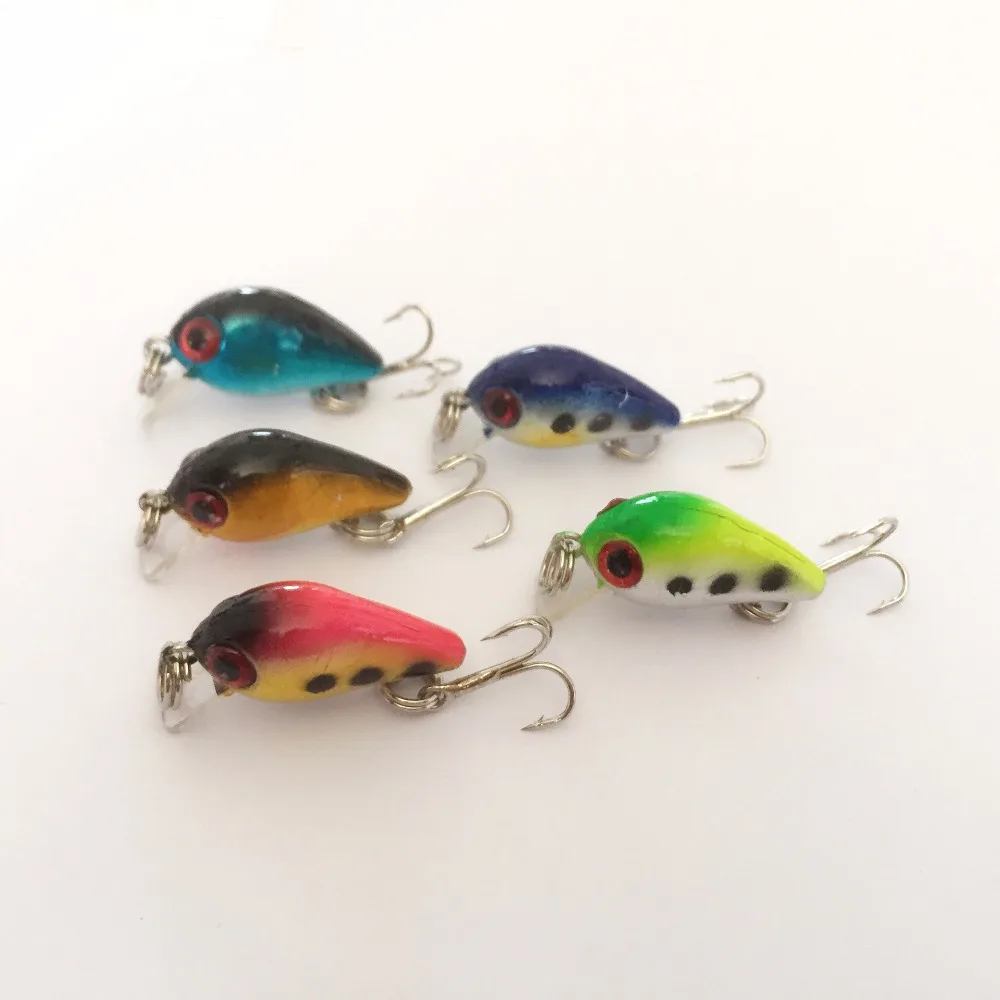 5Pcs High quality mini crank lure 30mm 1.5g cheap fishing lures hard lure diving 0.1 0.2 meters