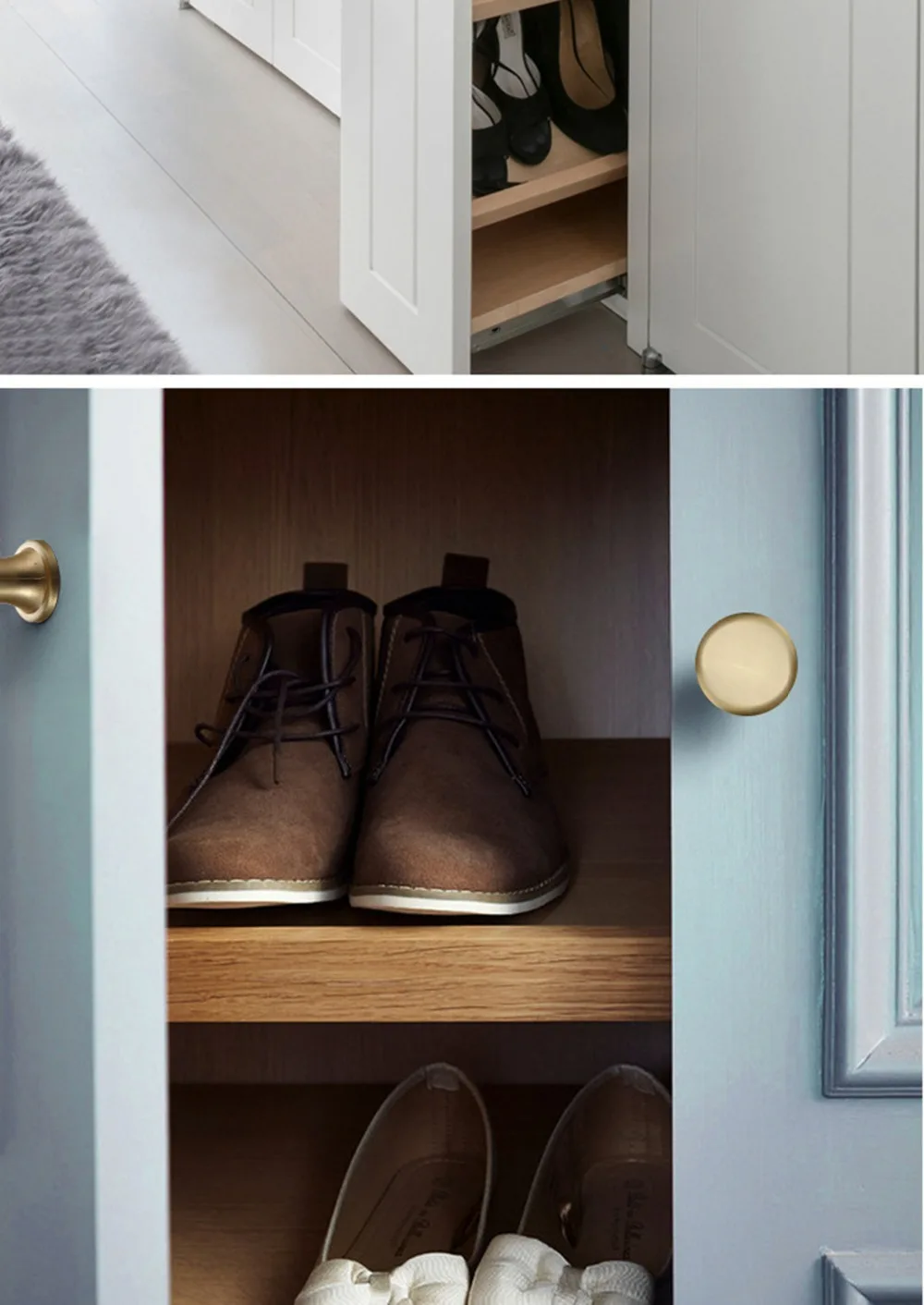 Роскошный светильник в скандинавском стиле с золотыми ручками, современный минималистичный шкаф для обуви, дверная ручка ящика с одним отверстием
