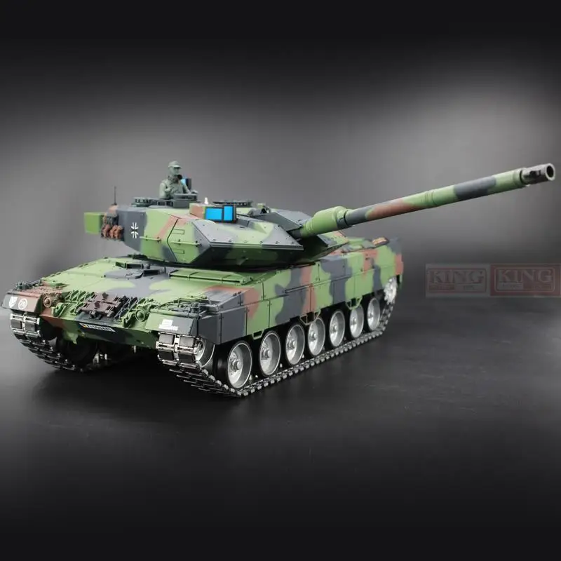 Heng Long 1/16 Германия Леопард 2A6 зеленый rc Танк зеленый конечная металлическая Версия с дымом, звуком и BB пушкой-2,4 ГГц версия