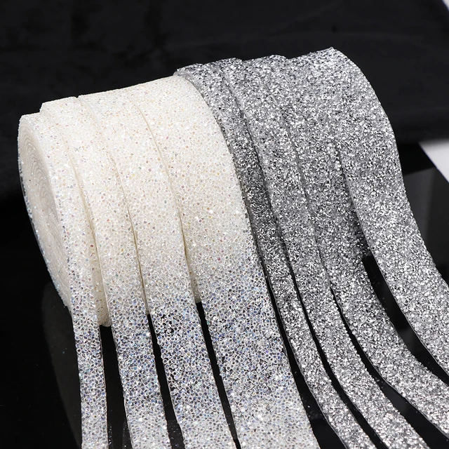 1 Yard Hot Fix Rhinestone Applique Strass Crystal Ribbon With