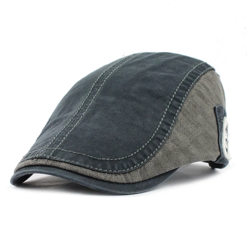 

[FETSBUY] Driving Flat Cabbie Newsboy Caps Striped Peaked Hat Flat Cap Hats For Men Retro Beret Visors Warm Autumn Winter Hats