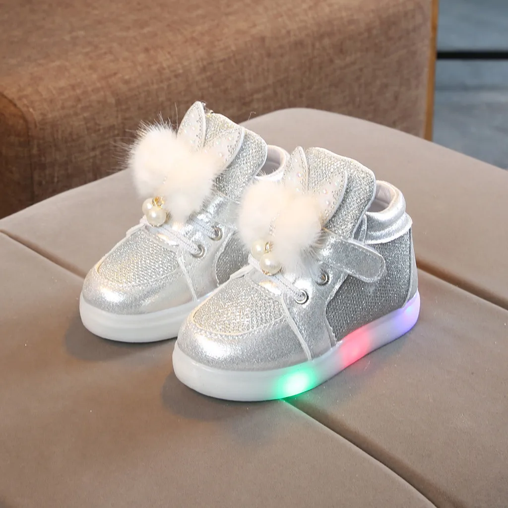 Baby Boys Girls Embroidery Flower Sport Running Fashion light casual shoes Luminous Shoes Sneakers Pink new shoes