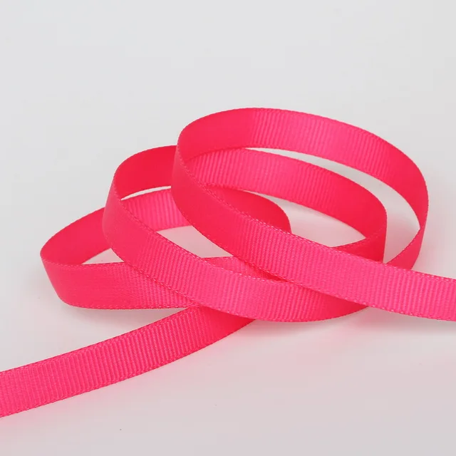 Fabric 10mm(3/8") 5Yards Pink Silk Satin Organza Polyester Ribbon For