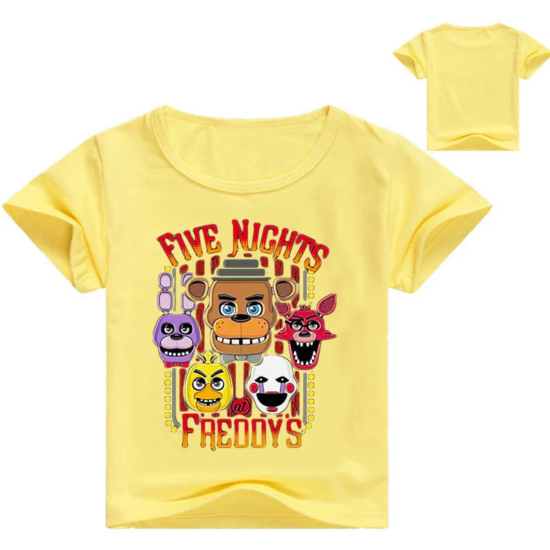 Футболка «пять ночей с Фредди» FNAF/Детские футболки для мальчиков и девочек, топы с рисунками из мультфильмов, футболка «пять ночей с Фредди»