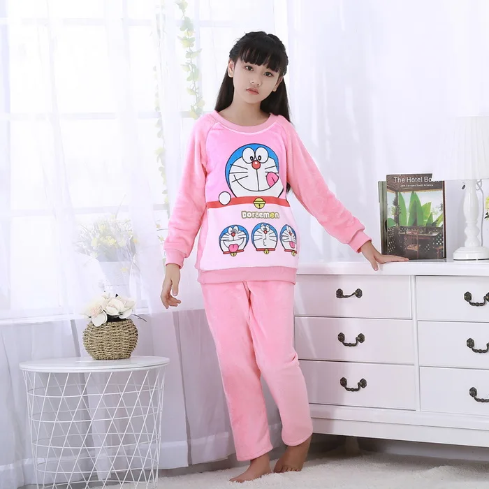 A% A-274 пижамы для девочек Теплые плотные зимние фланелевые пижамы Mujer, детская одежда для сна из кораллового флиса с рисунком, домашняя одежда для детей от 2 до 12 лет - Цвет: style  16