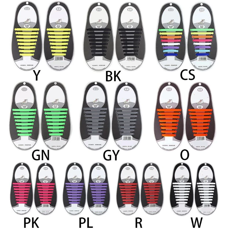

16Pcs/Set Unisex Adult No Tie Shoelaces Elastic Silicone Shoe String Waterproof