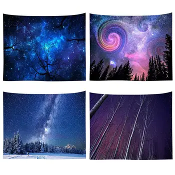 

Forest Starry Tapestry Night Sky Wall Hanging Tapestry Home Decoration Tapestry For Living Room Bedroom Dorm
