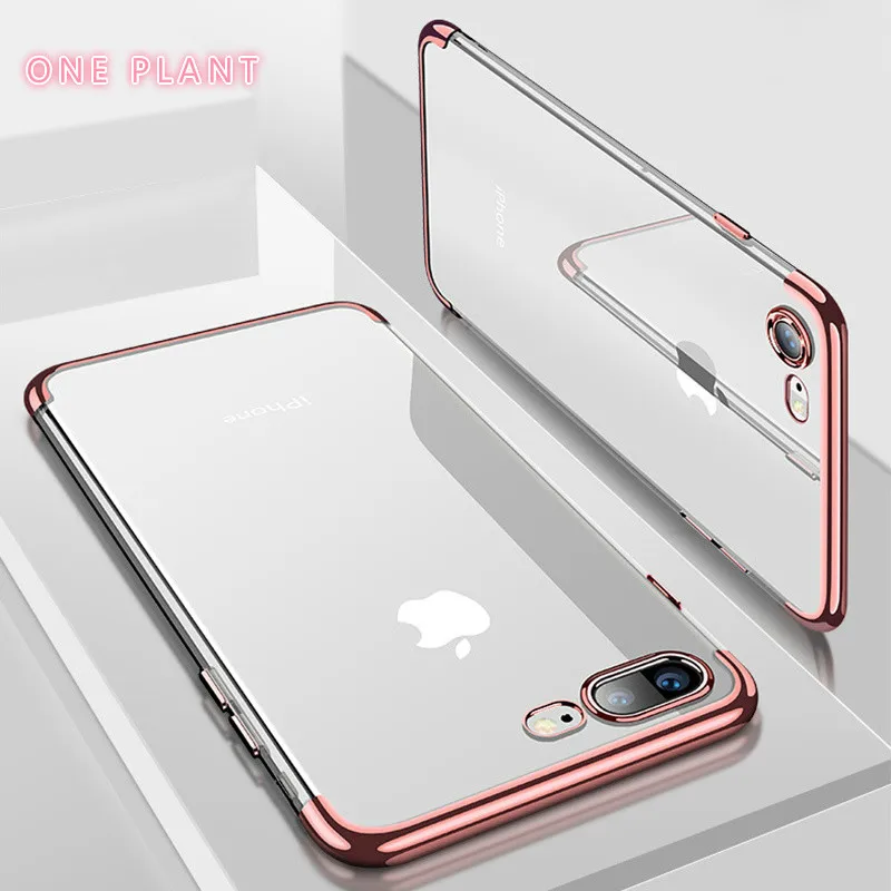ONEPLANT السيليكون واضح لينة حقيبة لهاتف أي فون X 10 XS ماكس XR فون 6 S 6 s 6 زائد 6 SPlus فون 7 8 7 زائد 8 زائد الهاتف غطاء غلاف