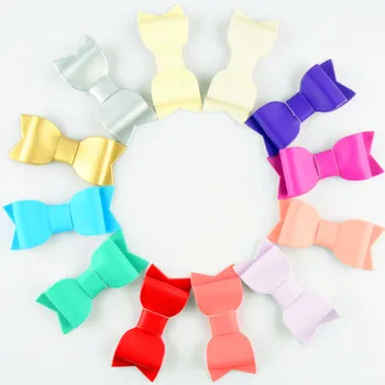 

40pcs/lot New Baby Girl PU Leather Cloth Felt Bow Newborn Hair Accessories