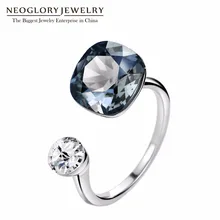Neoglory кольцо с кристаллами серебряного цвета обручальные кольца для женщин модные ювелирные изделия Новинка украшенные кристаллами от Swarovski