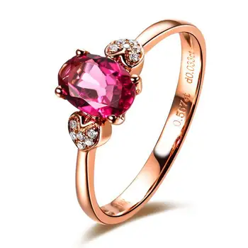 

Luxury GVBORI 1ct Diamond 18K Red Gemstone Ring For Female Wedding Gift Fine Jewelry Valentine