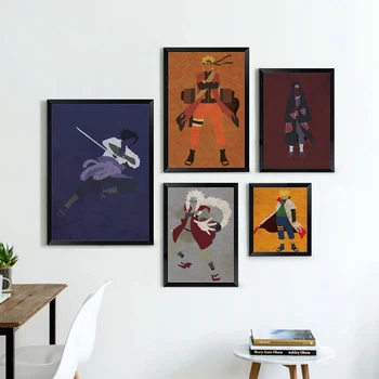 

Elegant Poetry Japanese Anime Naruto Modern Simple Retro Role Canvas Painting Print Picture Poster Children Bedroom Decoration