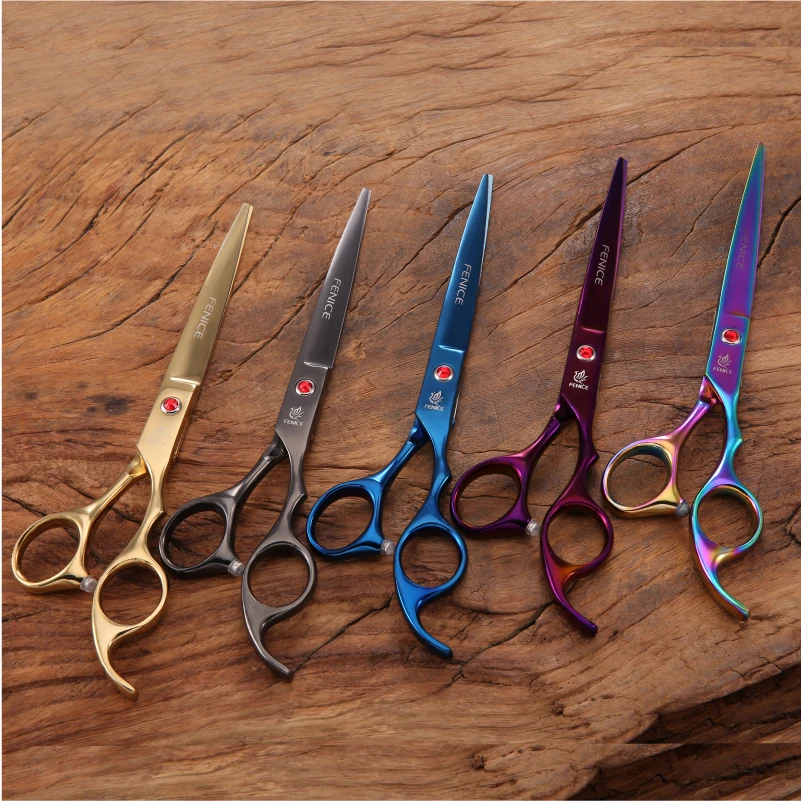 Fenice 7.0 inch Colorful Professional Grooming Scissors Pet Dog Hair Cutting Shear