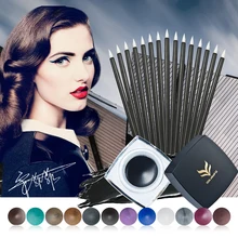 10 компл./лот запеченные тени для век подводка для глаз крем в Shimmer Metallic глаза и 50 шт. карандаш для глаз Кисть Косметика Инструменты