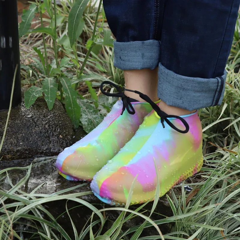 Силиконовое многоразовое водонепроницаемое покрытие на обувь от дождя противоскользящие непромокаемые ботинки мотоциклетные велосипедные ботинки обувь аксессуары Прямая поставка