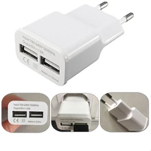 5 В, 2 А, два usb-порта, штепсельная вилка европейского стандарта, настенное зарядное устройство, адаптер, двойной usb, 2-портовый, для samsung, для iPhone, для Xiaomi, смартфон