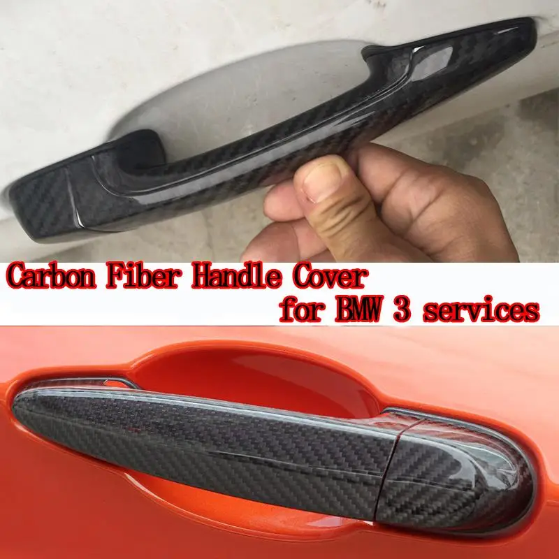 

High quality carbon fiber material Plated Door Handle Car Sticker For BMW 3 series E90 E91 E93 F30 F31 F35 2005-2015