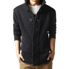 Новинка, мужской осенний зимний теплый Рождественский свитер, Мужская модная куртка, пальто, повседневный вязаный мужской кардиган со стоячим воротником, мужские свитера