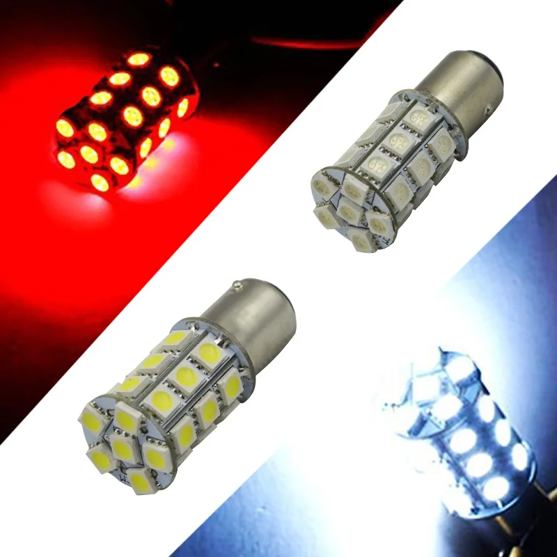 AICARKAS 2 шт. 1157 BA15D Автомобильная стробоскопическая вспышка 27 SMD 5050 светодиодный ные