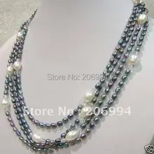 Самые низкие красивые ювелирные изделия пресноводный серый белый жемчуг ожерелье жемчужные ювелирные изделия Модные ювелирные изделия