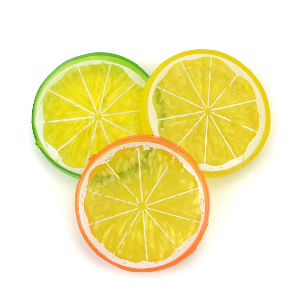 Multicolor Mini Simulated Lemon Sheet Plastic Fake Artificial Fruit Model 6pcs