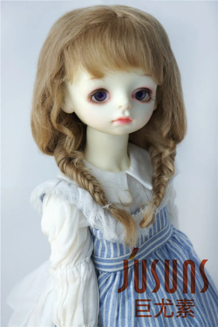 Парики JD344 1/12 1/3 BJD для кукол из мохера размер 4 5 дюймов 8 9 двойная плетеная косичка