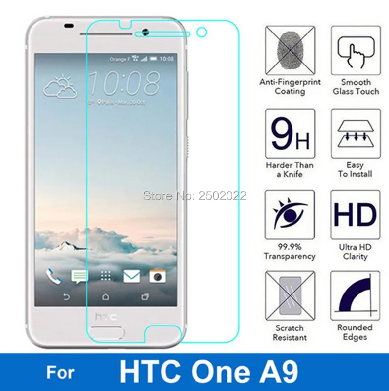 

Front LCD Explosion-proof LCD Tempered Glass Film For HTC One A9 A9W A 9 Screen Protector pelicula de vidro Guard Saver