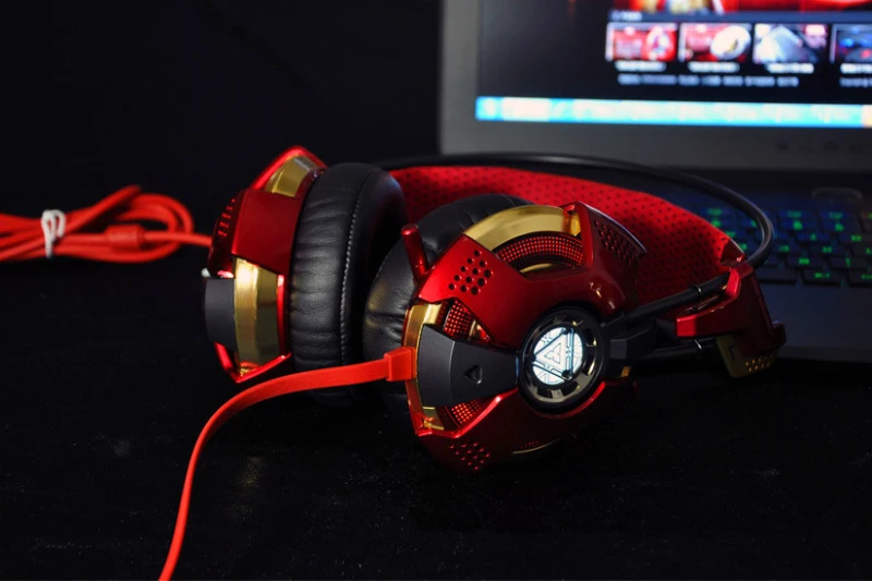 Игровая гарнитура Marvel мстители Железный человек Золотой THS901 стереозвук USB