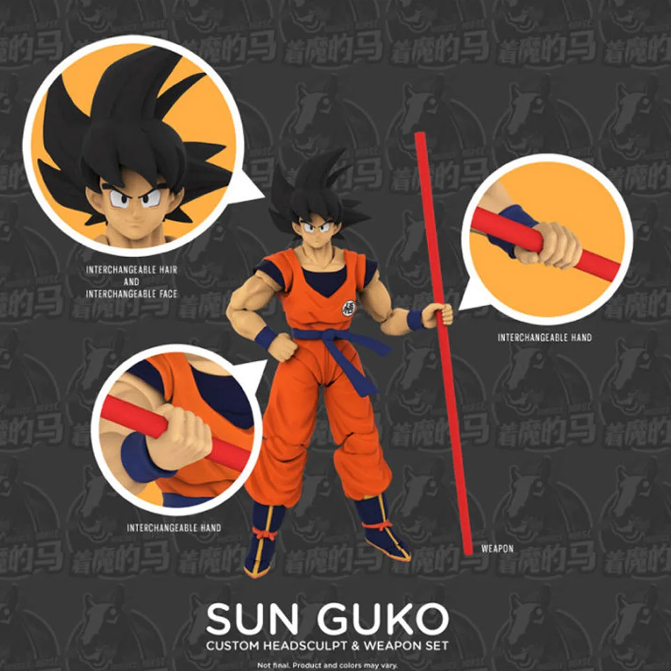 Tronzo Demoniacal Fit Dragon Ball Z Goku Head Nyoibo костюм с селфи-палкой DVZ SSJ Goku черные волосы SHF аксессуары ПВХ фигурка модель игрушки