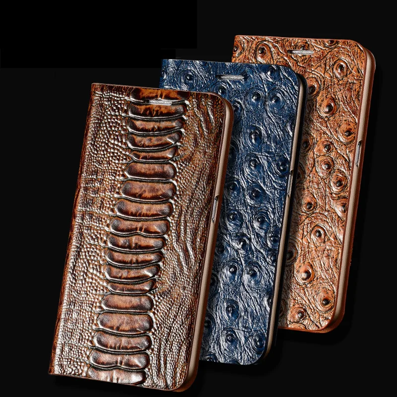 

High Quality Cover For Oneplus 5 / One Plus Five 3D Ostrich Texture Genuine Leather Flip Stand Card Case Phone Bag + Free Gift