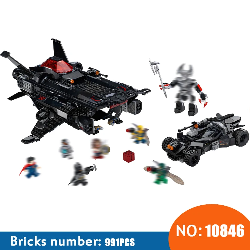 NEW 10846 super hero Models building toy 991pcs Batmobile Airlift Attack Building Blocks Compatible with 76087 toys for children