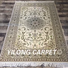 Yilong 4'x6' тонкий мягкий шерстяной шелковый ковер персидский стиль сотканный вручную Шерстяной Ворс ковры(WY2056S4x6