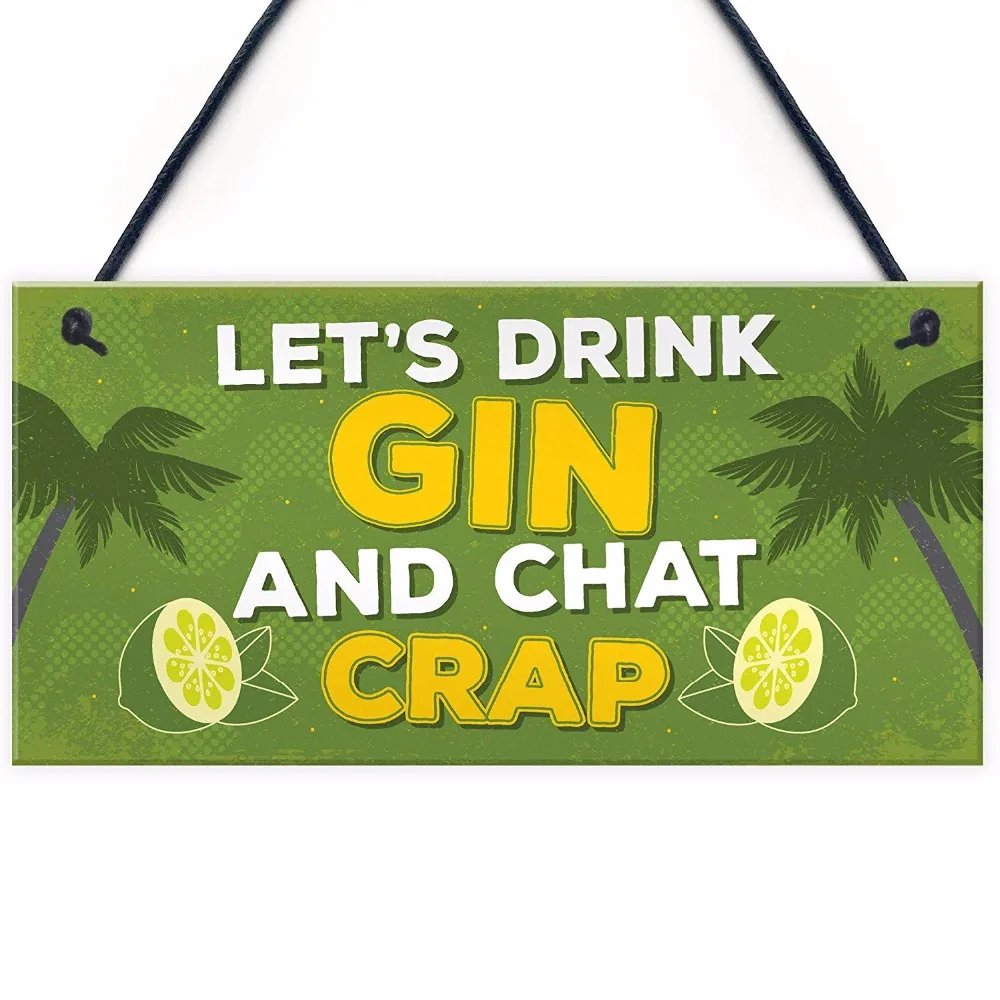 

Meijiafei Novelty Gin Wall Sign Funny Bar Pub Man Cave Kitchen Hanging Plaque Friendship Sign 10" X 5"