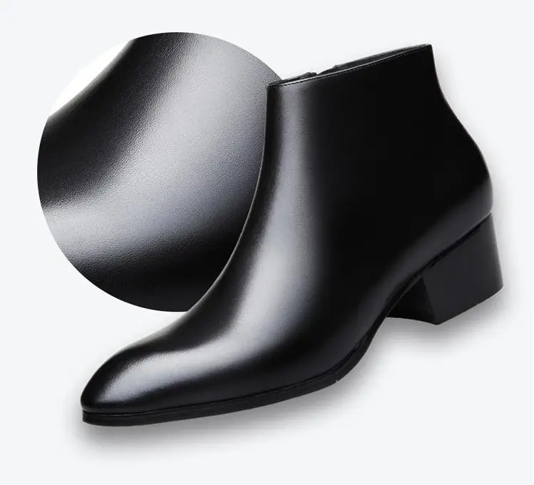 Plush inside inside Short Genuíno Novos Dos Fivela Inverno Trabalho No Escritório Couro Leather Plush Outono Alto Inside Botas Homem Salto Homens Tornozelo De Carreira Moda Sapatos CgpnSB