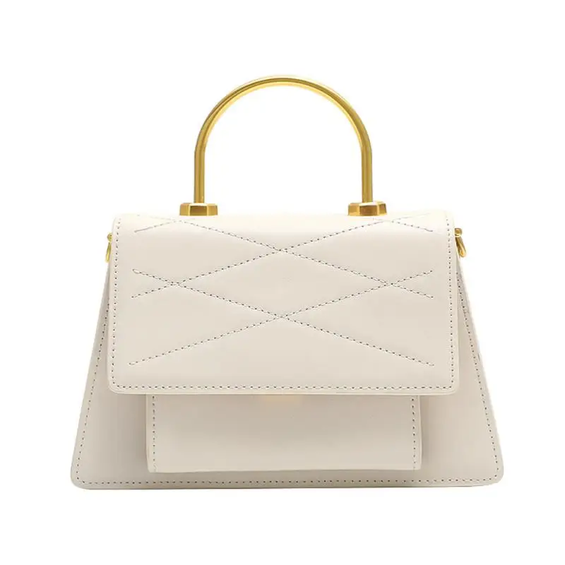 

New design leather women's bag fashion sewing stitch organ small square bag 2019 summer shoulder diagonal cross bag female sale