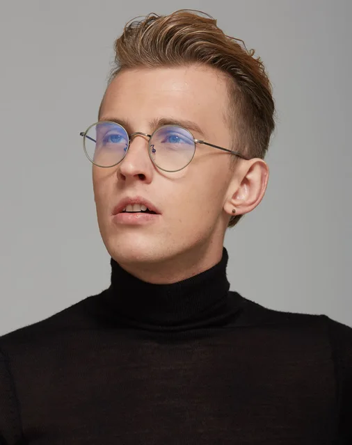 New Vintage Round Glasses Frames Women Metal Gold Frame Glasses Men