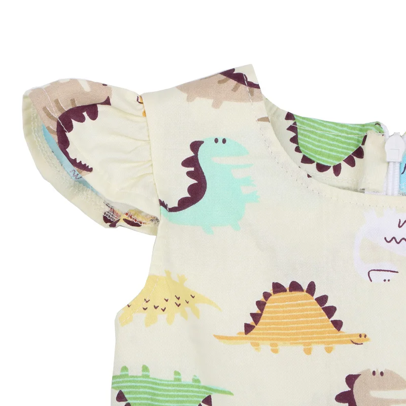 Funny Dinosaur Printing Girls Dress Kids Clothes Children Flower Princess Sleeveless Dresses Summer Beach Baby (5)