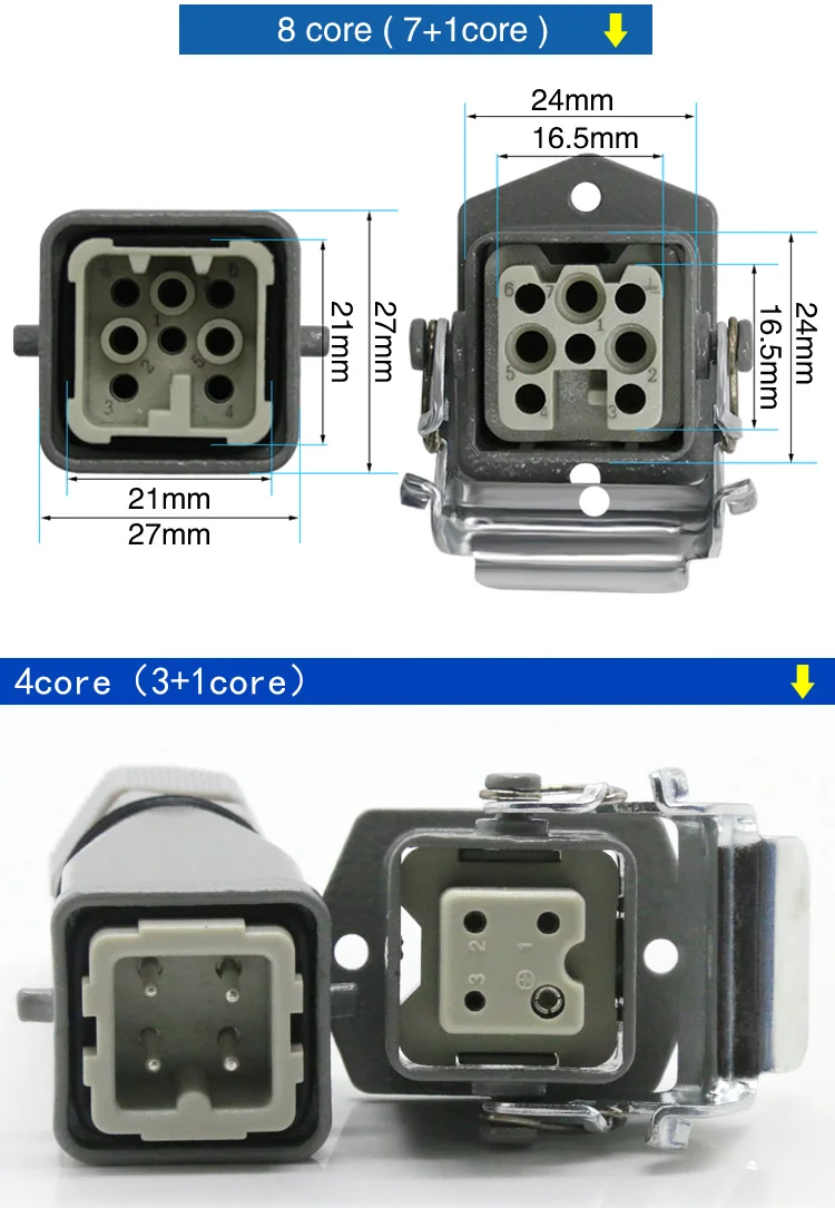 Pesados conector 4 core (3 + 1)