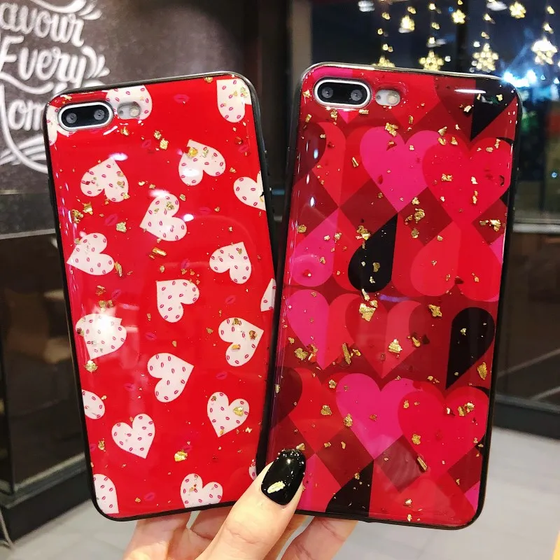 

Sweet Love Heart Phone Case For iPhone X XS MAX Push Ball Back Cover For iPhone 6S 7 8 8Plus