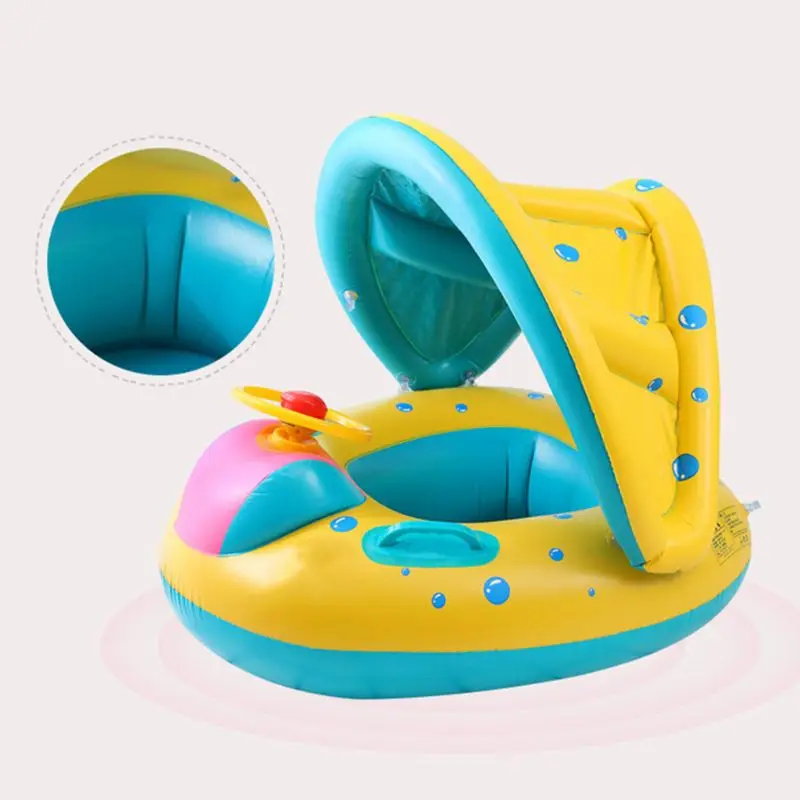 Детский надувной матрас для бассейна Регулируемый Зонт детское сиденье лодка бассейн кольцо колесо