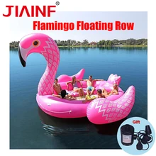 6-8person Huge Flamingo Pool Float Giant Inflatable Unicorn Swimming Pool Island   For Pool Party Floating Boat