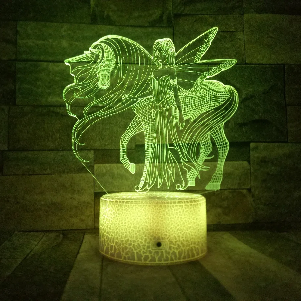 3D иллюзия Единорог девушка ночник лошадь Форма USB прикроватная Спальня 3D настольная лампа USB Домашний декор белая основа Сенсорное освещени... 3D иллюзия Единорог девушка ночник лошадь Форма USB прикроватная Спальня 3D настольная лампа USB Домашний декор белая основа Сенсорное освещени...