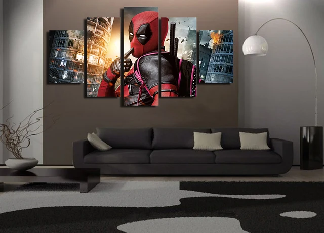 Bedroom Canvas Prints 5 panel funny deadpool wall art picture modern home decoration Bedroom Canvas Prints 5 panel funny deadpool wall art picture modern home decoration