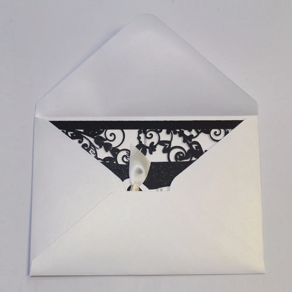 Laser Cut Wedding Invitations Pearl Paper Invitations Custom