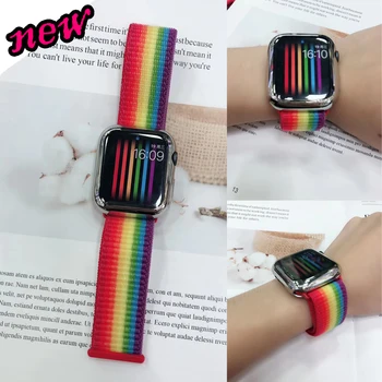 

Reflective Breathable Nylon Sport Loop Band for apple watch band 42 mm/38 mm 40/44 for iwatch 1/2/3/4 Replaceable Accessories