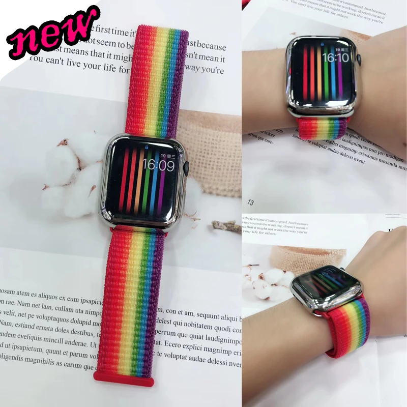 Светоотражающий дышащий нейлоновый спортивный ремешок для apple watch 42 мм/38 мм 40/44