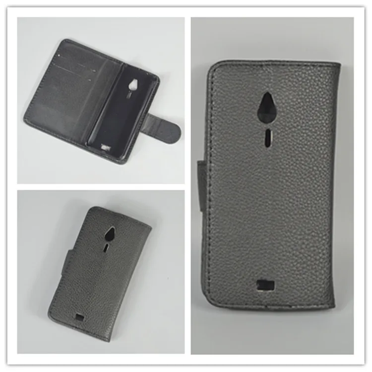 Для Nokia 230/230 Dual SIM Lichi текстурированный кожаный чехол флип кейс с 2 держателями для