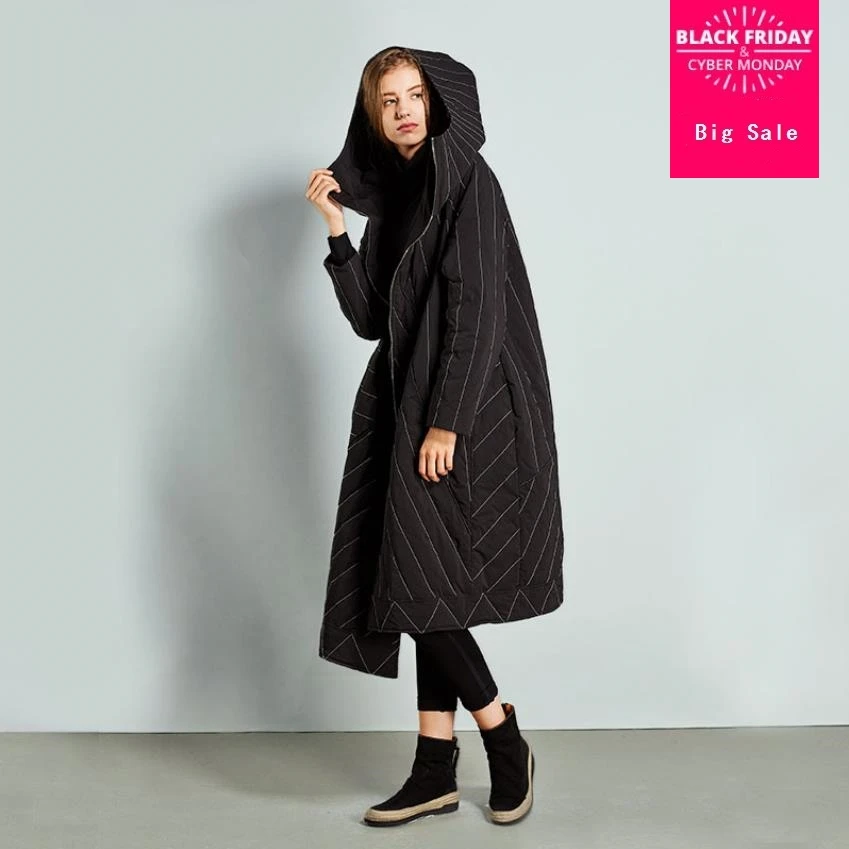 

High Quality Winter New Collection loose style Hooded Long Down Coat Female Winter Warm Thick Down Jacket wq649 factory outlet