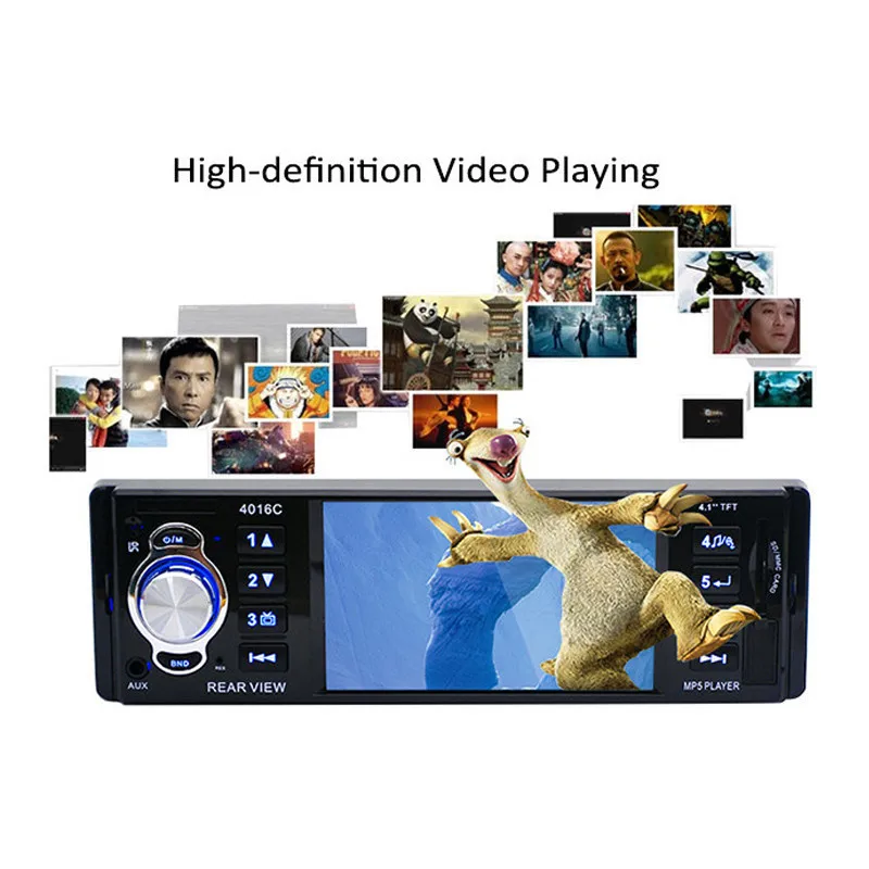 

4.1 Inch 1 Din HD Car Stereo Radio Bluetooth Auto MP3 MP5 Audio Player Support USB FM TF AUX Reverse Rearview Camera