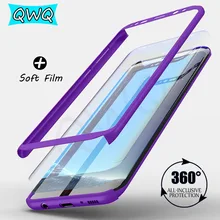 

Luxury Full Cover For Samsung Galaxy S8 Case 360 matte hard pc cases for samsung S9 S8 plus Note 8 case With screen protector
